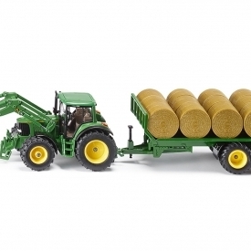 John Deere 6820 Loader with Bale Trailer